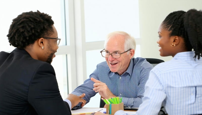 Medicare Solutions Maryland team discussing Medicare plan options with a client